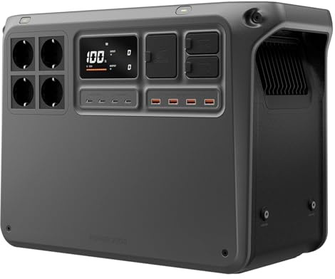 DJI Power 2000 Estación de Energía Portátil 2048Wh 3000W, Generador Solar con Batería LiFePO4, Carga Rápida en 45 Minutos, para Camping y Emergencias