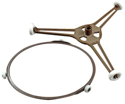 ROMISBABA 2pcs Microwave Turntable Roller Ring and Tray Support Holder Replacement Round Ring with High Triangular Stand Stable Rotation for Even Heating Compatible with Various Microwave