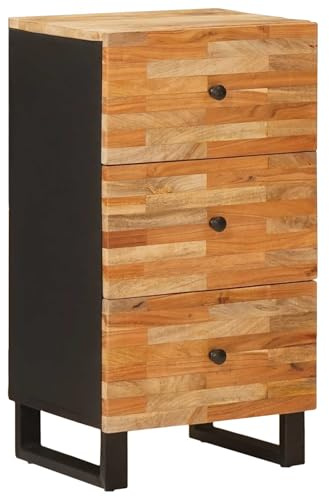 vidaXL Seitenschrank Braun 40 x 33,5 x 75 cm Massivholz Mango, Stylisches Side Cabinet, vielseitige Aufbewahrungseinheit, moderner Wohnzimmer Organizer, minimalistisches Holz Sideboard, Wohnkultur