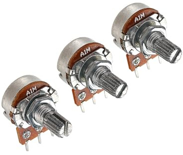 A1M Gitarrenverstärker-Potentiometer, geteilter Schaft, gerändelte Lautstärken, Tonregler, Gitarren-Potentiometer, gerade Potentiometer, Ersatz-Potentiometer, 3 Stück