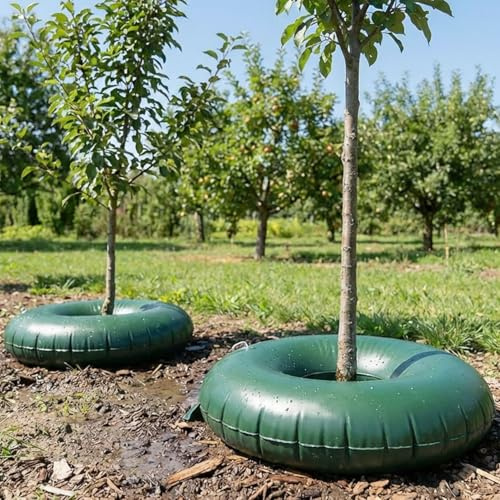 Ideoon 2er-Set Baumbewässerungsring 55L für Sträucher & Bäume – Bewässerungsbeutel aus robustem PVC – UV-beständig – für Stammumfang bis 30 cm – Tröpfchensystem