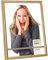 Deknudt Frames - Bilderrahmen aus Kunststoff für Bild 30x45cm - gold farbe - zum aufhängen - für Poster und Bilder - S011A4 30x45cm