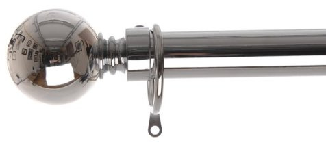 Emma Barclay Lifestyle 25 - 28mm Telescopic Extendable Metal Ball Curtain Pole Set, Chrome, 180 - 340 Cm