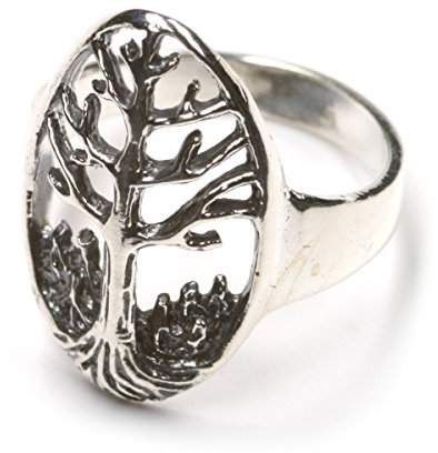 Drachensilber Lebensbaum Ring 925 Sterlingsilber Damenring sehr elegant, Ringschiene: 3mm Größe 46