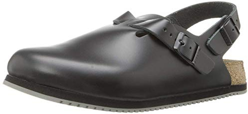 BIRKENSTOCK Unisex's Tokio Leder Slippers, Black, 8 UK