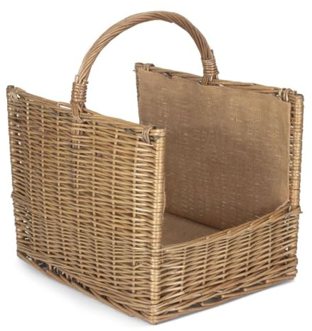 Red Hamper Antique Wash Open End Wicker Basket