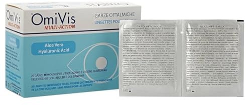 Omivis Ophthalmische Einweg-Mullbinden mit Hyaluronsäure und Aloe Vera - 20 Gaze