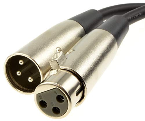 Vernickelt XLR Männlich Stecker Zum XLR Weiblich Buchse Schwarz Kabel Anschlusskabel 20 m [20 Meter]