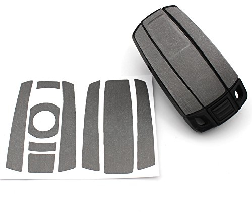 Finest Folia Schlüssel Folie K141 für 3 Tasten Auto Schlüssel (nur Keyless Go) Folien Cover (Alu Schliff Anthrazit)