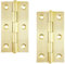 2.½ x 1.⅜ Inch - 63mm x 35mm x 1.5mm Pin-Lock™ Butt Hinges 1 Pair (2 Hinges) Natural Satin Brass