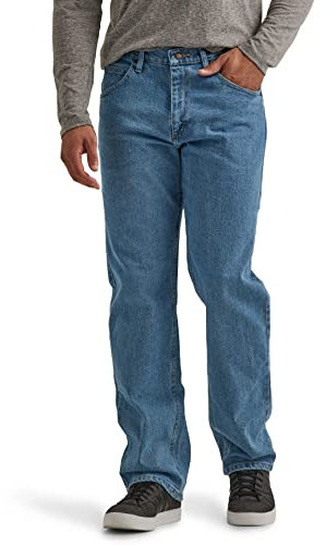 Wrangler Authentics Men's Classic 5-Pocket Relaxed Fit Jean, Light Stonewash Flex, 28W x 32L