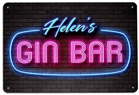 Personalisierbares Gin-Bar-Schild, Neon-Barschild, A4, Neon-Barschild