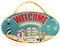 DiiliHiiri Bienvenida Cartel de Chapa Placa Retro Letrero Estilo Vintage Metal para Decoración Hogar (Welcome Summer)