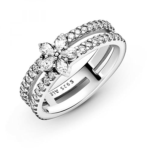 Pandora Funkelnde Schneeflocke Doppelring Sterling-Silber 50