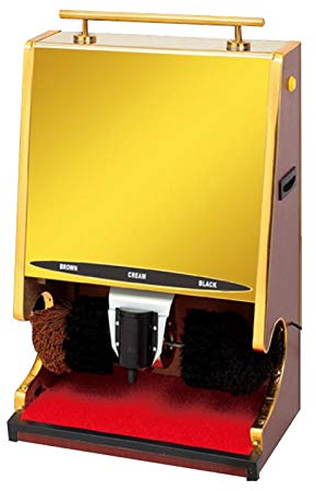 NNHDWS Automatique À Induction Cireuse De Chaussure, Chaussures Automatiques Chaussures Polisseuse Brosse De Nettoyage Kit Multi Brosse Polisseuse Convient(Donner du Cirage À Chaussures),d'or