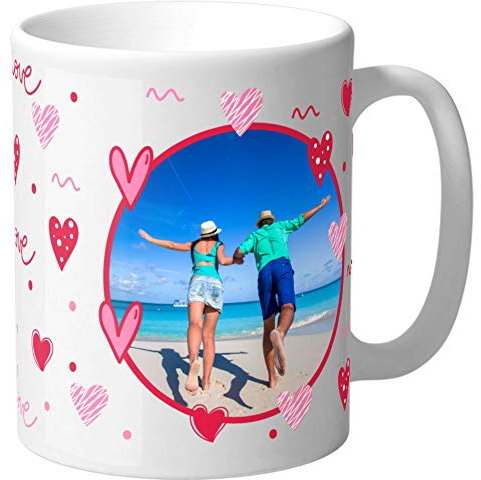 Haberdashery Online Tazza Personalizzata con la tua foto e testo. Regalo personalizzato originale (San Valentino)