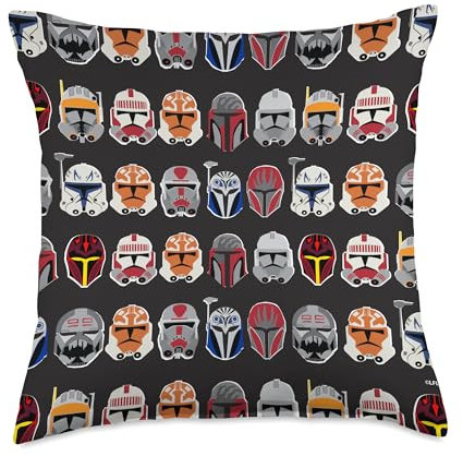 Star Wars Clone Wars Trooper Helmet Pattern Throw Pillow, 18x18, Multicolor