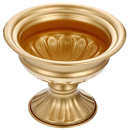 Vintage Blumenvase Metall Blumentopf: Gold Garten Römische Säule Deko Kaktus Sukkulenten Topf Eisen Übertopf Landhaus Vase Pflanztopf für Balkon Büro Wohnzimmer Weihnachten Hochzeit Tischdeko
