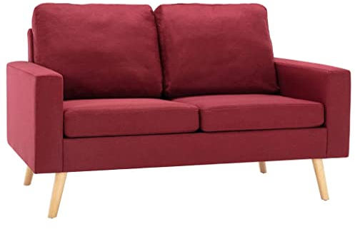 vidaXL 2-Sitzer-Sofa Bordeaux Rot Stoff