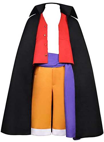Xinchangda Monkey D. Luffy Cosplay Costume Red Outfit with Cape Anime Uniform Halloween Carnival Cosplay Costume for Adults