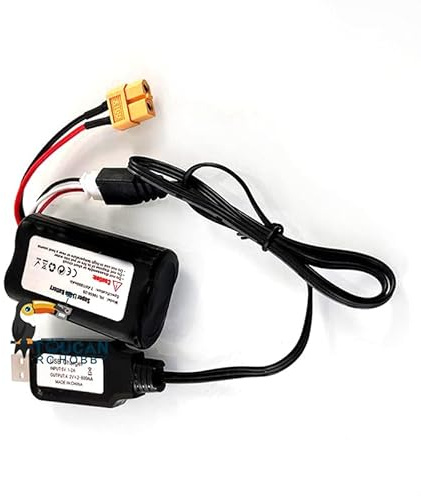 TOUCAN RC HOBBY - Batterie 1800 mAh 2S 7,4 V Xt60 prise avec câble de charge USB pour réservoir Henglong 1/16 RC modèle blindé militaire