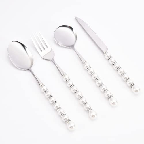 Posate di lusso Pearl in acciaio inox 4 pezzi coltello* 1 forchetta* 1 cucchiaio* 1 cucchiaio da dessert* 1 set di posate regalo di compleanno regalo nuovo arrivato