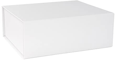 Ideen mit Herz Faltbox mit Magnetverschluss | Geschenkbox | Geschenkkarton | 21 x 17,3 x 8,2 cm | ideale Geschenkverpackung für Hochzeit, Weihnachten, Geburtstag und mehr (weiß)
