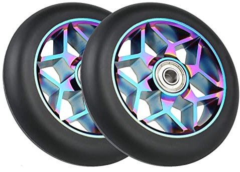Tbkoly 2 StüCk ZubehöR 110Mm Pu Dicke Stunt mit Lagern (Schwarz)