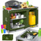 KESSER® Campingküche | Inkl. Tragetasche & Becherset | Campingschrank Faltschrank | mit Aluminiumgestell | Reiseküche | Küchenbox | Zeltschrank | Outdoor Camping Küche | Khaki | Typ F4