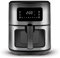 Karaca Multifry Inox XXL 6,5 litri Airfryer con finestra digitale in vetro, friggitrice ad aria calda, tecnologia di circolazione dell'aria a 360 gradi, 8 funzioni di cottura con tempo di cottura,