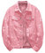 Veste en jean pour homme - Couleur unie - Style occidental - Avec poches et boutonnière - Couleur unie, Rose, M