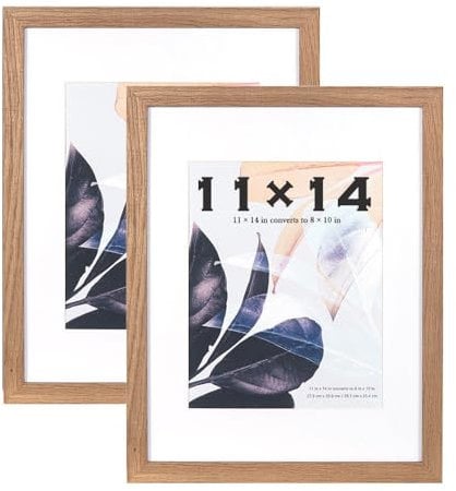 Scholar Tree Braune Bilderrahmen, 35,6 x 27,9 cm, 2 Stück, Holz-Bilderrahmen für Tisch- und Wandmontage, Halterung für Bilder 20,3 x 25,4 cm