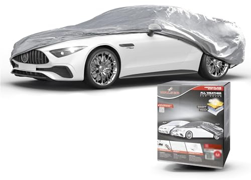Walser Telone per Auto all Weather Basic, 100% telone per Auto Resistente alle intemperie, Telone Auto Impermeabile, Telone Auto Garage Completo Misura 2 Auto Argento