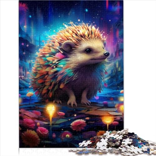 Puzzles für Erwachsene, 1000-teiliges Kunst-Igel-Holzpuzzle für Erwachsene und Kinder ab 14 Jahren, Lernspiel, Herausforderungsspielzeug (50 x 75 cm)