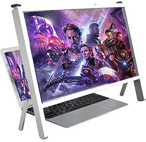 Tragbarer Film-Videospiel-Vergrößerer, Bildschirmvergrößerung, 3D-HD-Computer-Bildschirmverstärker, 21-Zoll-Bildschirmlupe für Handy, HD-Computer-Bildschirmvergrößerer für ältere Menschen zum Les