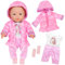 Baby Puppe Kleidung Set beinhaltet Mantel, Strampler und Socken für 43cm / 17 Zoll Neugeborene Babypuppen (Keine Puppe)