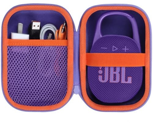 Lebakort Hart Reise Schutz Hülle Etui Tasche für JBL Clip 5 /JBL Clip 4 / JBL Clip 4 Eco Tragbare wasserdichte Lautsprecher (Lila)