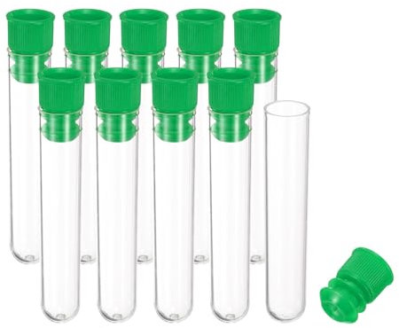 PATIKIL 0.6x2.4 Plastic Sewing Needle Storage Holder, 10 Pcs Portable Embroidery Needle Pin Toothpick Storage Tubes Case for Craft Knitting, Green