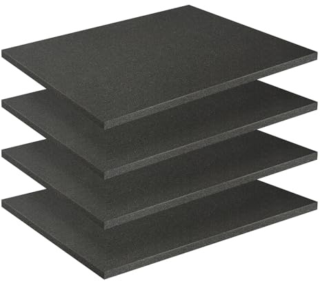 Schaumstoff Zuschnitt 4 Stück, 40 x 30 x 1cm Schaumstoffeinlage Werkzeug Polyethylenschaumstoff Werkzeugkoffer Kamerakoffer Schaumstoff, Koffereinlage, Tabletop Miniaturen, Werkzeug