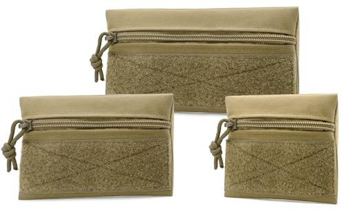 Qavctw 3 Pcs Tactical Admin Pouch with Hook - Loop Storage Bags - Hanging Pouches for Backpack Accessories