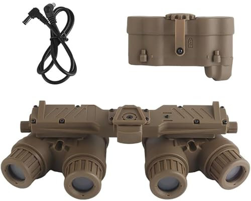 Modell Nachtsichtbrille für taktisches Jagd-Cosplay - GPNVG18 Helmhalterungsset, Vierrohr-Fernglas-Attrappe NVG(Tan)