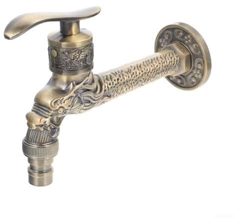 Hasaller Vintage Wandarmatur Antik Messing Garten Wasserhahn Waschbecken Wasserhahn Antik Vintage Zinklegierung Wasserhahn Retro Stil Küche Spüle Wasserhahn für Zuhause Küche Badezimmer Outdoor Garten
