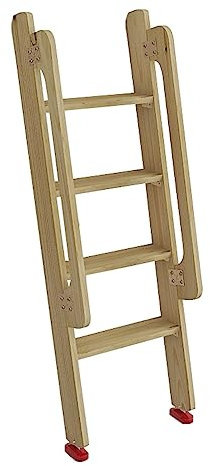 Scala in legno con corrimano di sicurezza, per biblioteca e scuola, letto a castello, antiscivolo, scala interna (125 cm)