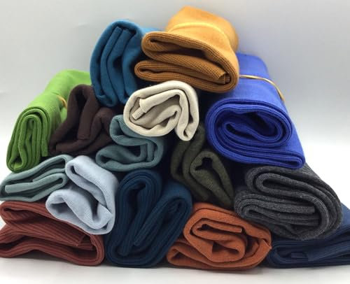 Stoffreste Reste-Paket zum Nähen Kiloware Baumwolle Baumwolljersey Jersey Musselin Waffelpique Bündchenstoff (0,5 kg Bündchenstoff Jungsfarben)