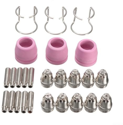 HavenDomicile 26 Stück Spitzen Plasmaschneider Verbrauchsmaterial LTP5000D/LTPDC2000/LTPAC2500 Düse für Lotos, 14 mm x 20 mm x 22 mm leitfähige Düsenspitzen Plasmaschneider Keramikdüse