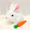 TBLMPNE Interaktives Kaninchen Spielzeug Ostergeschenke Kinder, Hüpfendes Kaninchen Ostern Plüsch Gefüllte Kaninchen Spielzeug Können Gehen und Sprechen, Ostern Geburtstagsgeschenk (Weiß)