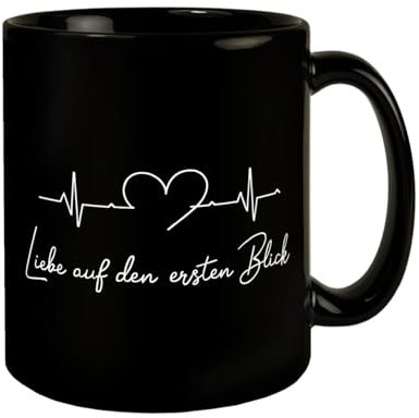 Liebe auf den ersten Blick EKG Herz Tasse Romantisches Valentinstagsgeschenk, lustiger Spruch
