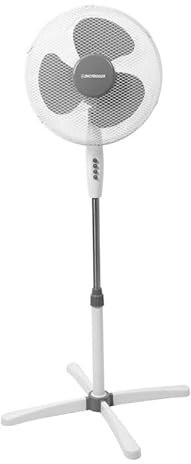 Generico Ventilatore a piantana 45 w, altezza 130 cm regolabile, diametro 41 cm, 3 pale, 3 livelli di velocità, oscillante