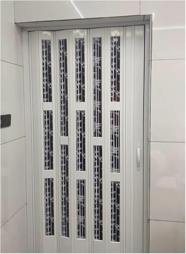 AVLLSO Internal Doors White Folding Door 60-180cm Wide - Bathroom Kitchen Partition, Acrylic Panel & Aluminium Frame​(WxH 77x80in(193.5x203cm))