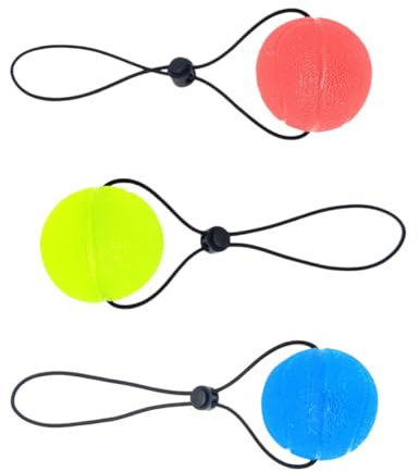 Pack Handgriffbälle aus Tpe und Nylon für Rehabilitation | Handkrafttrainer mit Schnur, für Hände und Handgelenke, 3 Stück, für Schüler und Büroangestellte Zufällige Farbe